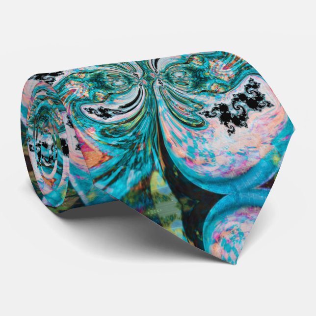 Turkvoise Melted Swirl Neck Tie Slips (Rullad)