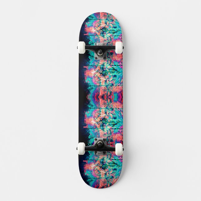 Turkvoise Neon Melt Skateboard (Framsida)