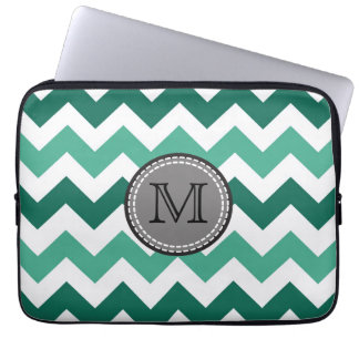 Turkvoise och Mint Chevron Zigzag Monogram Laptop Fodral