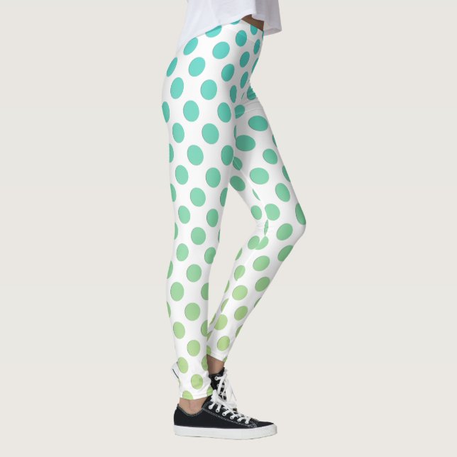Turkvoise Ombre Dots Leggings (Höger)