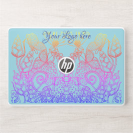 Turkvoise Ombre rainbow Butterfly HP Laptopskin