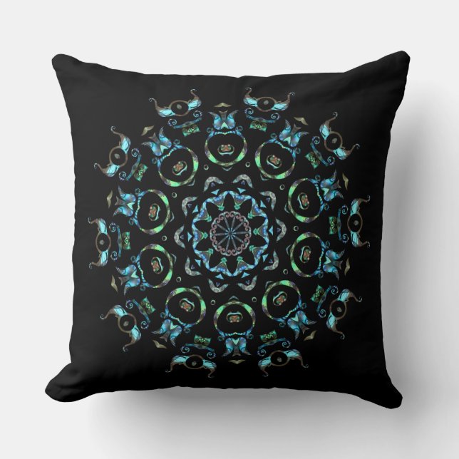 Turkvoise Pearl Mandala Dekorativ kudde (Framsida)