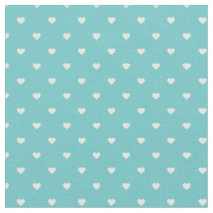 Turkvoise Polka Dot Hearts Tyg