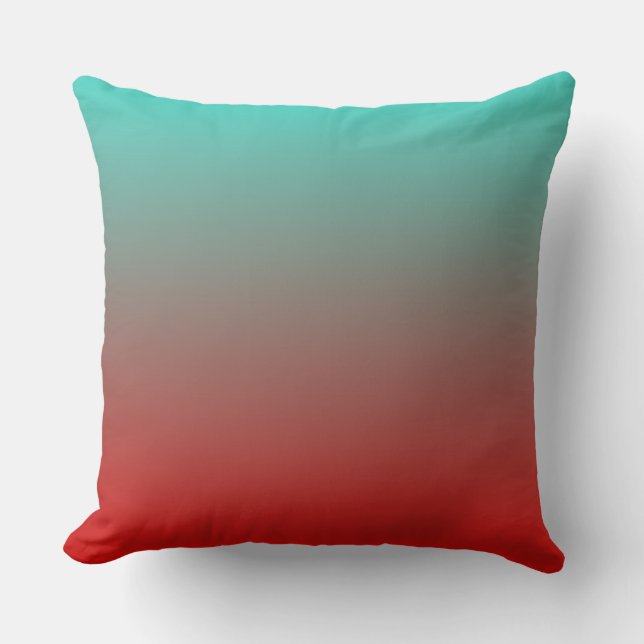 Turkvoise Red Ombre Lumbarkudde (Framsida)