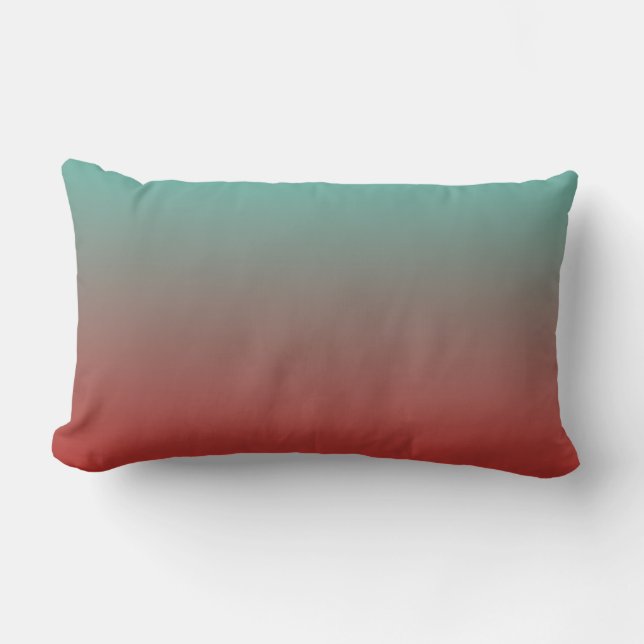 Turkvoise Red Ombre Lumbarkudde (Framsida)