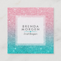 Turkvoise & Rosa Faux Glitter Gredient