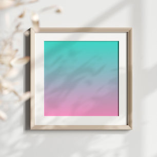Turkvoise Rosa Ombre Poster