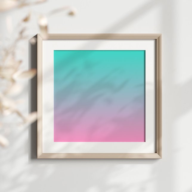 Turkvoise Rosa Ombre Poster (Turquoise teal to pink gradient.)