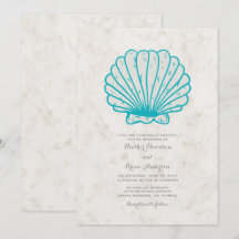 Turkvoise Rustic Seashell Wedding bjudes in