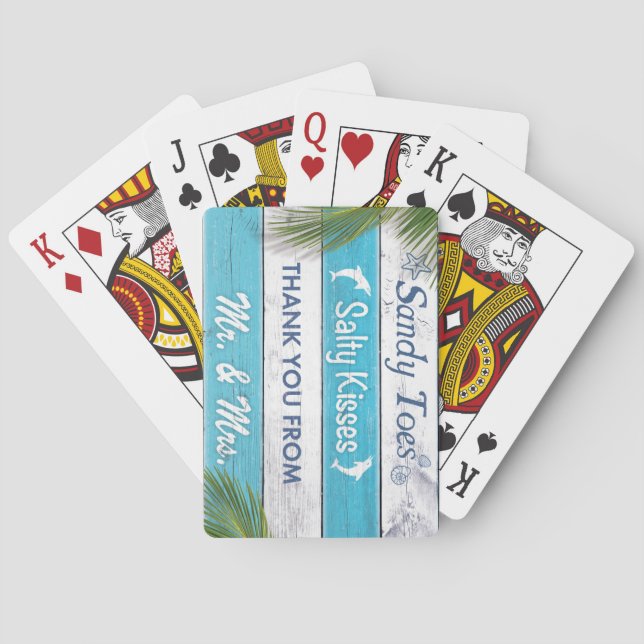 Turkvoise Sandy Toes Salty Kisses Deck of Cards Casinokort (Baksidan)