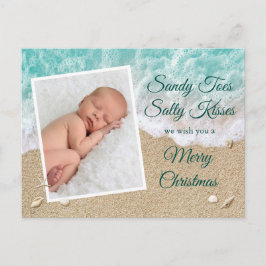 Turkvoise Sandy Toes Salty Kisses God jul Vykort