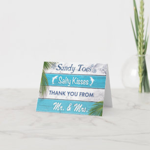 Turkvoise Sandy Toes Salty Kisses - tack för ditt Kort