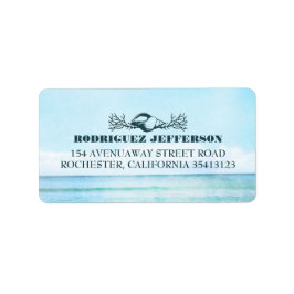 Turkvoise Sea Beach Wedding Adressetikett