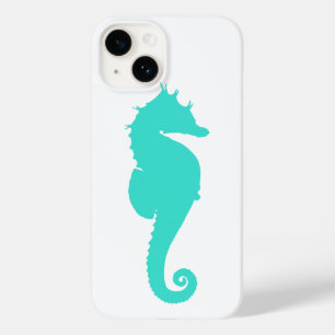 Turkvoise Sea Horse on White