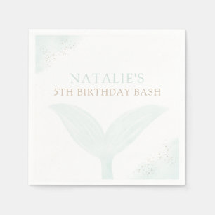 Turkvoise Sjöjungfru Girl Födelsedagsfest Pappersservett