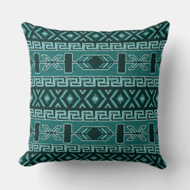 Turkvoise Southwest Tribal Aztec Mönster Kudde