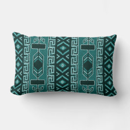 Turkvoise Southwest Tribal Aztec Mönster Lumbarkudde