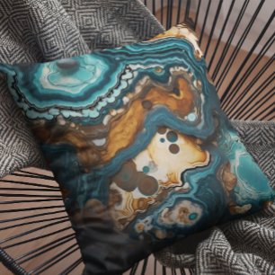 Turkvoise Stone look Geode Marble Kudde