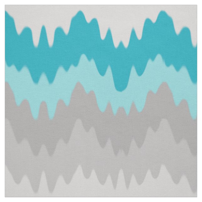 Turkvoise Teal Blue Grått Grått  Chevron Ombre Tyg (Provkarta)