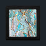 Turkvoise Teal Geode Kintsugi Bröllop Acrylic Tray Minnesask<br><div class="desc">Snygg hand Paíde Geodes Perfekt för Geode Inspired Tillfälle!</div>