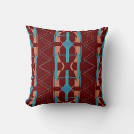 Turkvoise Teal Rust Burgundy Southwest look Mosaic Kudde