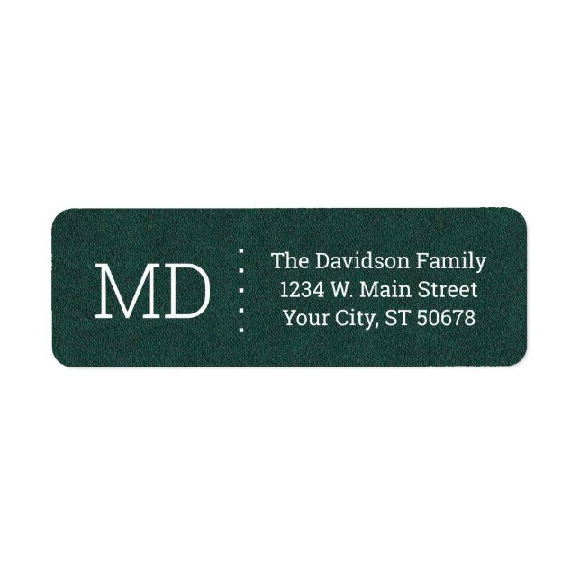 Turkvoise Velour Grunge Struktur Returadress Etikett (Framsidan)