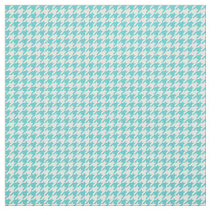 Turkvoise White Houndstooth Mönster Fabric Tyg
