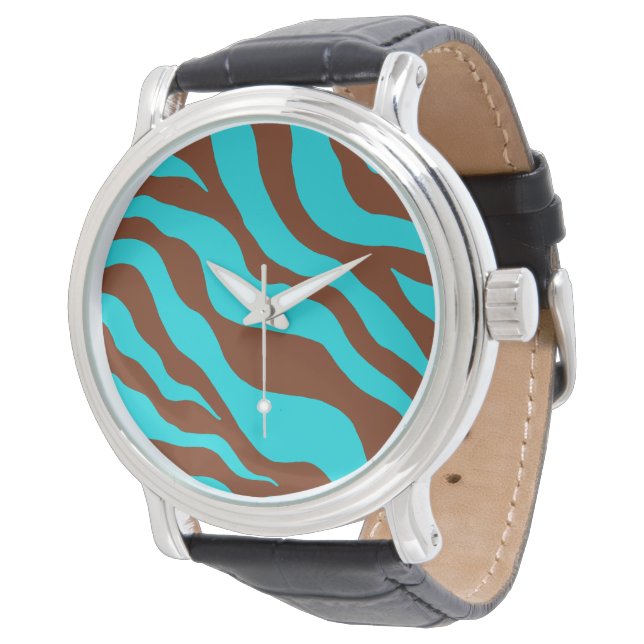 Turkvoise Zebra Watch Armbandsur (Vinklad)