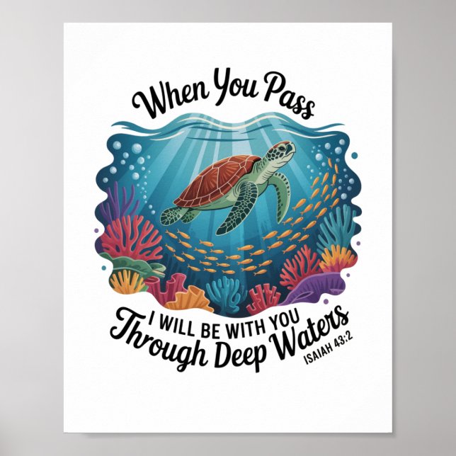 Turle när du passerar genom djupt Vatten Poster (Framsidan)