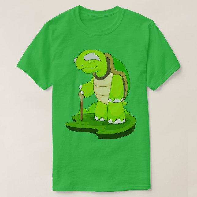 Turle Pensher Walking stick T Shirt (Design framsida)