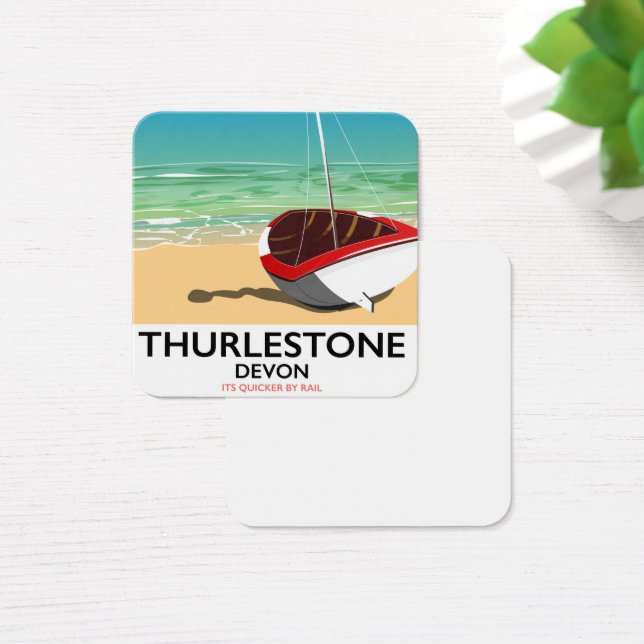 Turlestone South Devon-reseaffisch Fyrkantigt Visitkort (Skivbord)