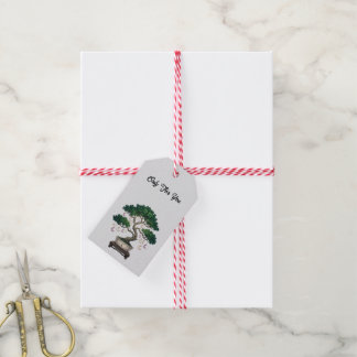 Turmalin växt med halvmåne charm presentetikett