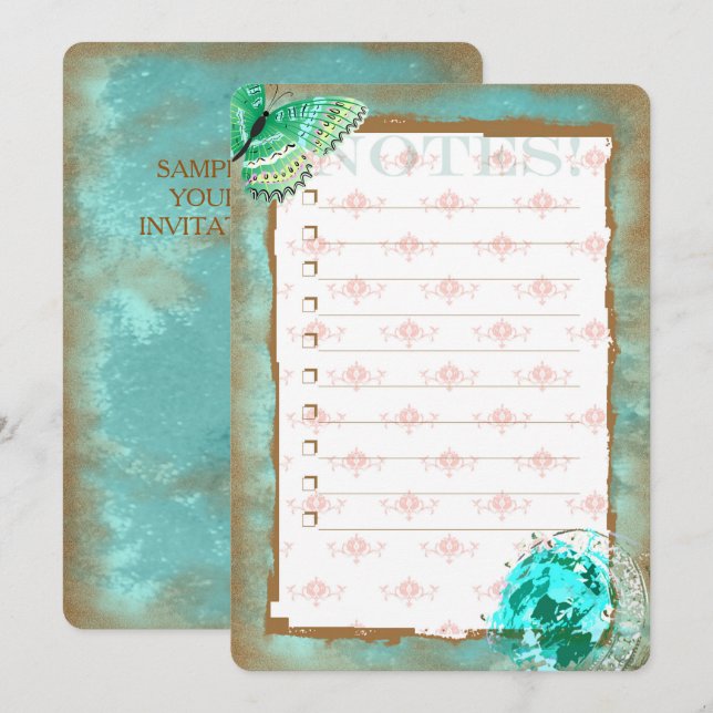 TURMALINE 4 ~ Inbjudningskort (Fram/baksida)