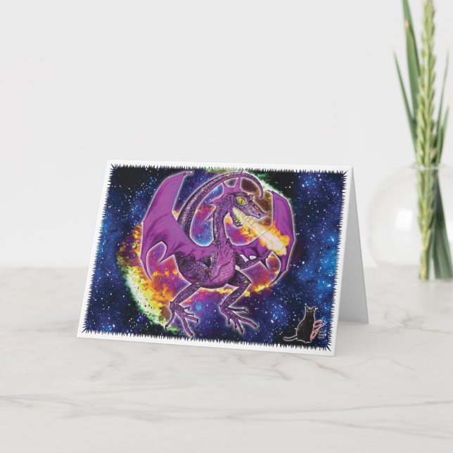 Turmaline Cosmic Dragon Greeting Card Kort (Framsida)