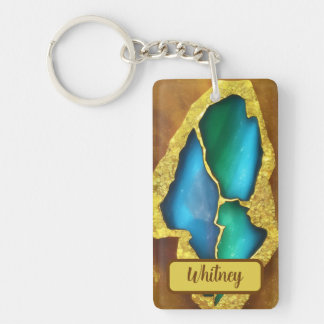 Turmaline och Guld Inspired Keychain (01)