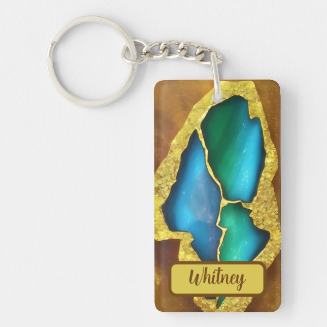 Turmaline och Guld Inspired Keychain (01) (Framsidan)