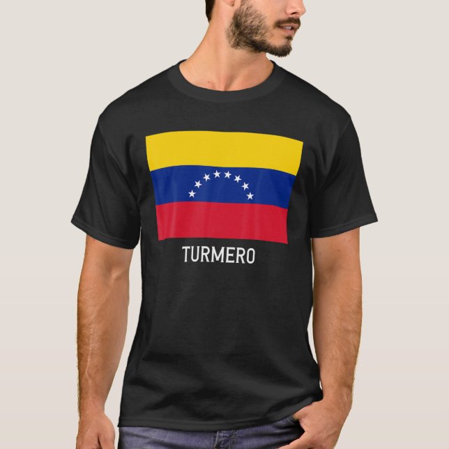 Turmero Venezuela Flagga Emblem Escudo Bandera Vap T Shirt (Framsida)