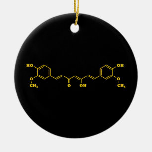 Turmisk kurkumin Molecular Chemical Formula Julgransprydnad Keramik