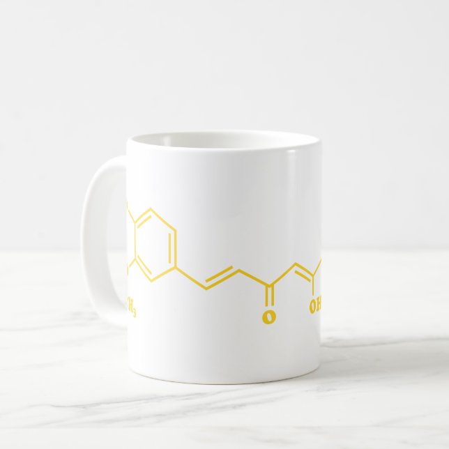 Turmisk kurkumin Molecular Chemical Formula Kaffemugg (Framsida vänster)