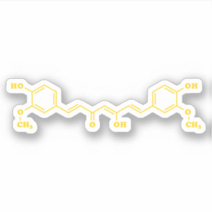 Turmisk kurkumin Molecular Chemical Formula Klistermärken