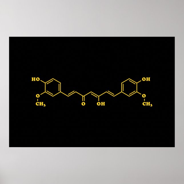Turmisk kurkumin Molecular Chemical Formula Poster (Framsidan)