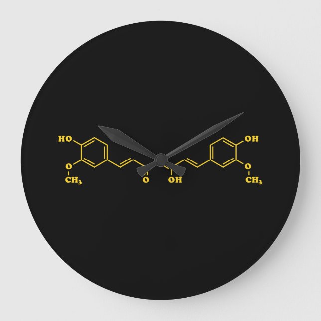 Turmisk kurkumin Molecular Chemical Formula Stor Klocka (Framsida)