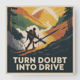 Turn Doubt Into Drive Fyrkantig Klocka