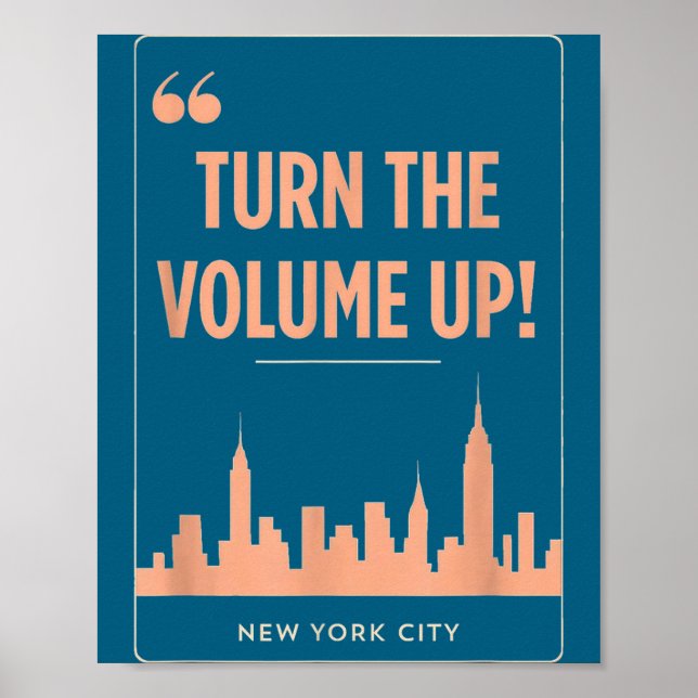 Turn The Volume Up Nyc Skyline Zohran Mamdani For  Poster (Framsidan)