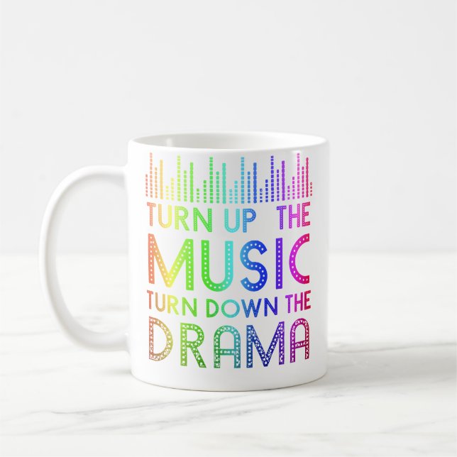 Turn Up The Music Turn Down The Drama Headphone Sp Kaffemugg (Vänster)