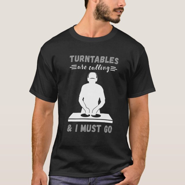 Turnables kallar DJ Turntable House DJ Turnt T Shirt (Framsida)