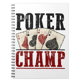 Turnament för Poker Champ Player Anteckningsbok