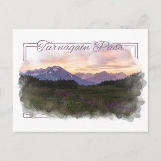 Turnåterigen Pass Alaska Watercolor Postcard Vykort