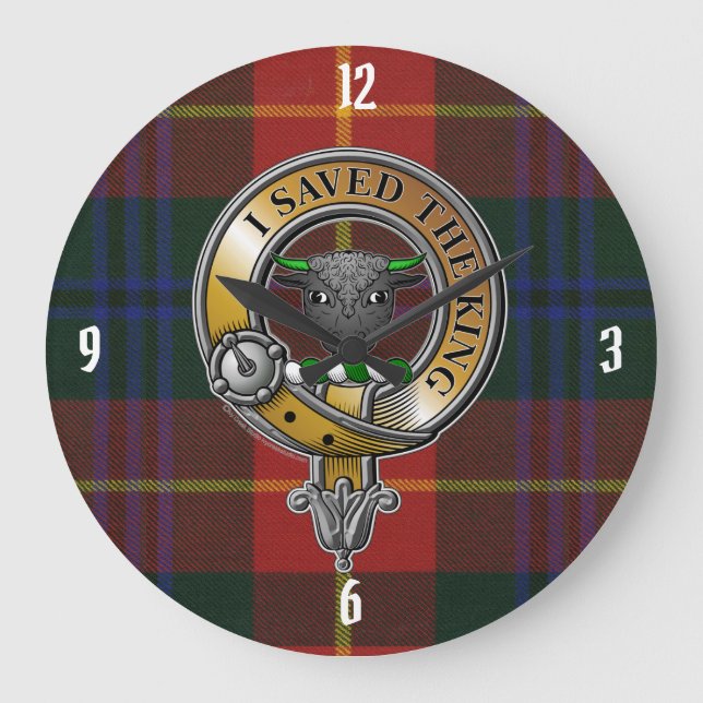 Turnbull Tartan & Badge Stor Klocka (Framsida)