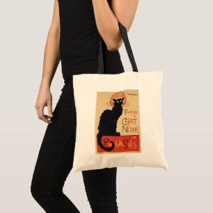 Turné av Chat Noir Vintage Svart Katt Art Nouveau Tygkasse